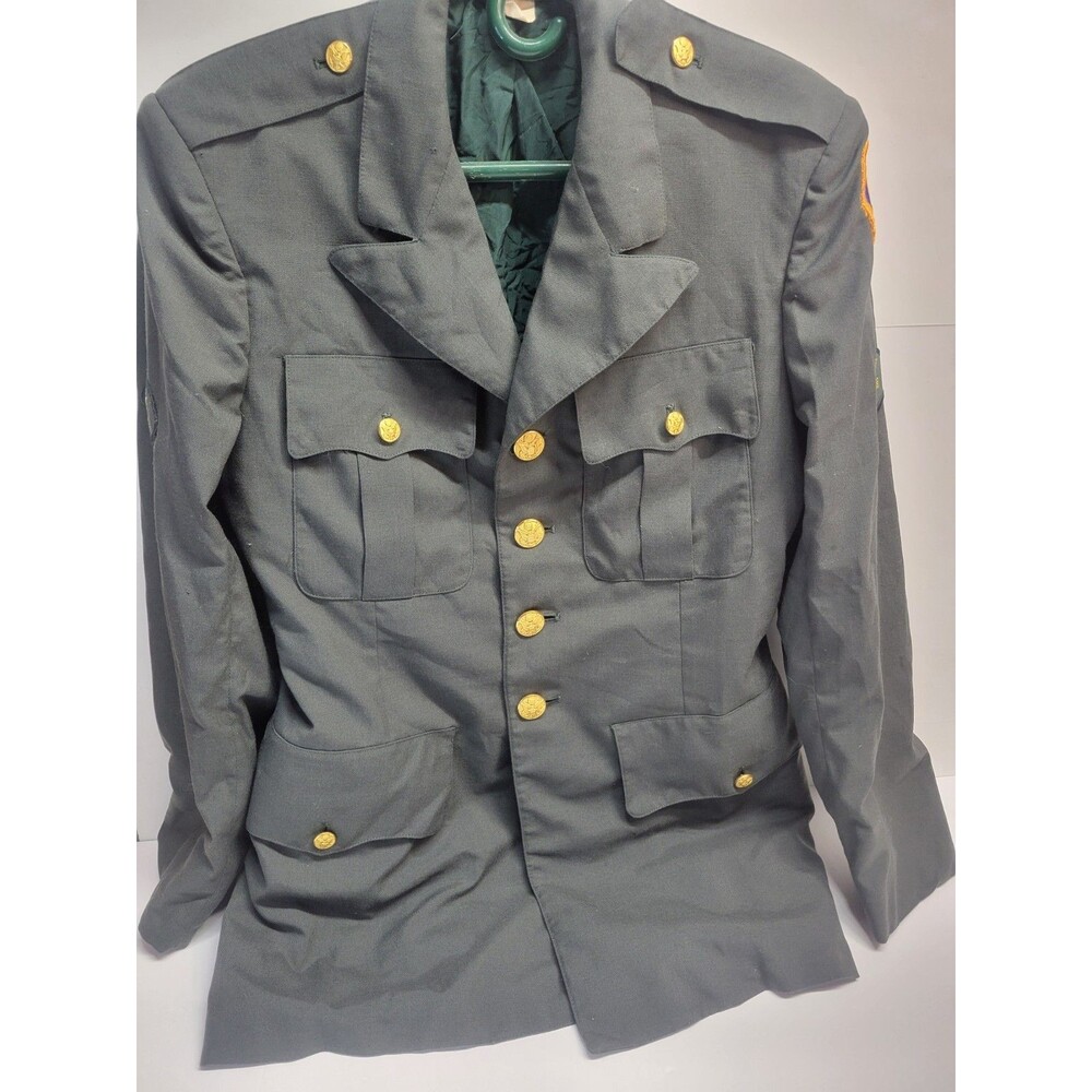 Vintage 36R‎ US Army Class A Green Dress Uniform Coat / Jacket Ag-44 100% Wool